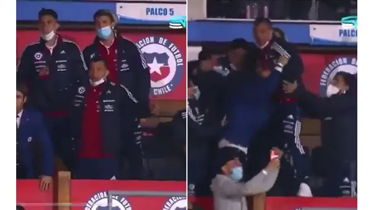 Gary Medel festejó con todo el golazo de Mauricio Isla para el 2-0 de Chile sobre Paraguay.