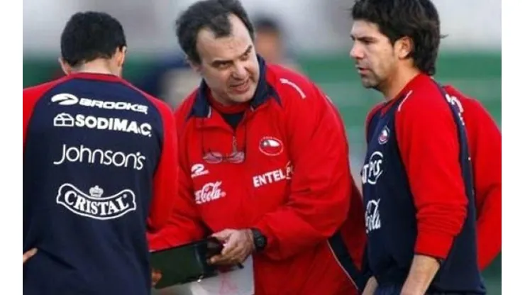 Marcelo Salas junto al Loco Bielsa en la selección chilena.