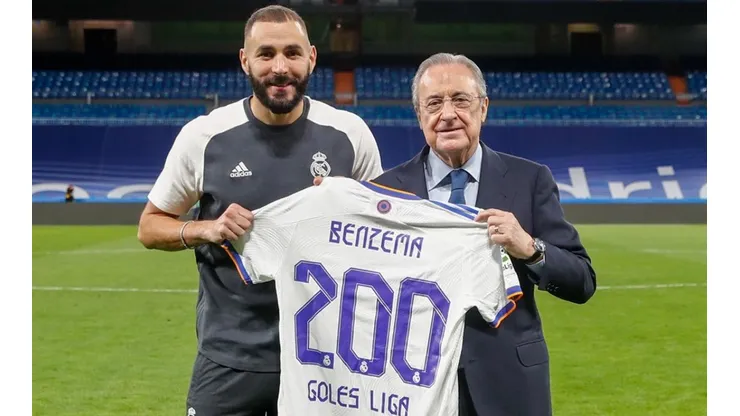 Karim Benzema y sus 200 goles con el Real Madrid en La Liga de España.