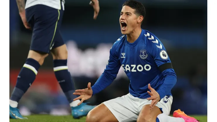 James Rodríguez arribó en septiembre de 2020 al Everton de Inglaterra, donde no pudo consolidar su juego.