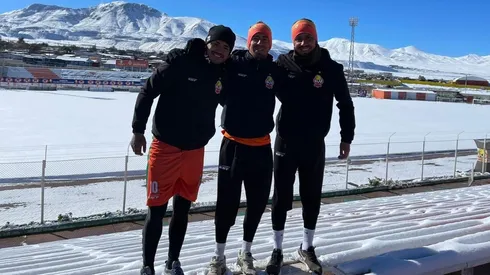 Juan Carlos Gaete, Felipe Reynero y Rodolfo González disfrutaron de la nieve. | Foto: Felipe Reynero