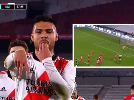 ¡Golazo! Díaz conectó una pared y definió como un nueve