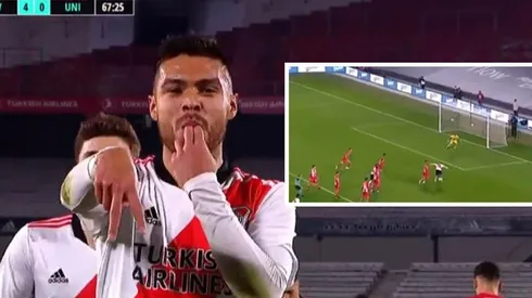 Paulo Díaz marcó un golazo frente a Unión de Santa Fe