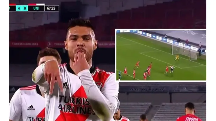 Paulo Díaz marcó un golazo frente a Unión de Santa Fe