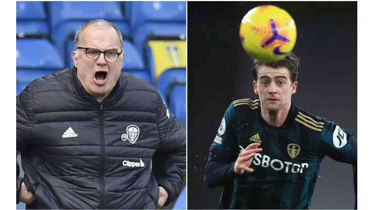 Bielsa resultó con un corte en la nariz y los lentes desalineados tras un balonazo en el rostro.