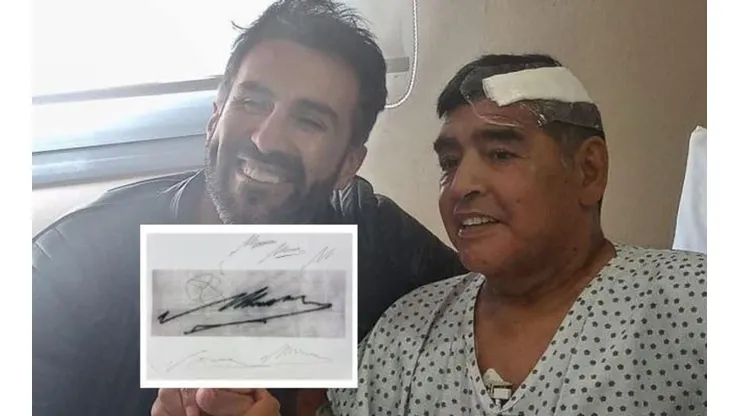 Leopoldo Luque junto a su paciente Diego Maradona