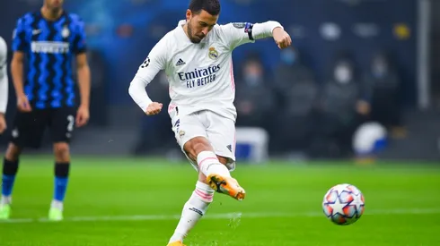 Eden Hazard durante un partido de Champions League con Real Madrid.