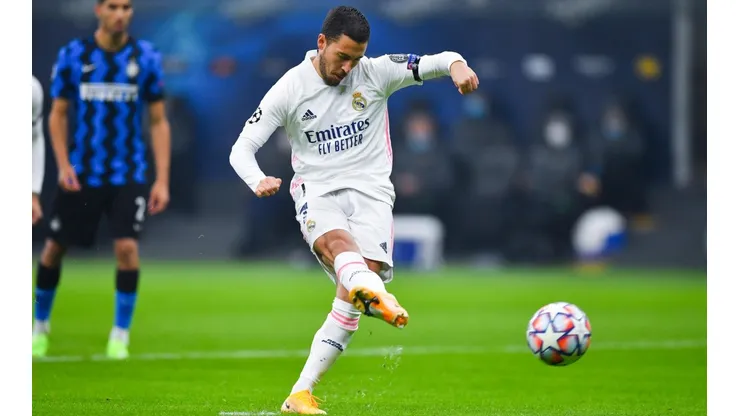 Eden Hazard durante un partido de Champions League con Real Madrid.