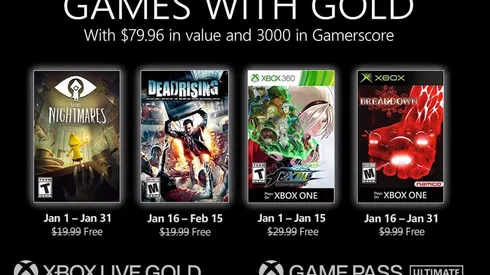 Juegos gratis de Xbox con Games With Gold