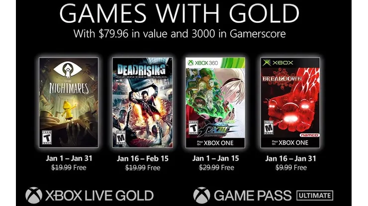 Juegos gratis de Xbox con Games With Gold