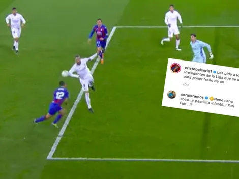 Ramos se burla de fanático del Barça por polémico penal