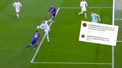 Ramos metió el brazo, pero el árbitro no cobró penal