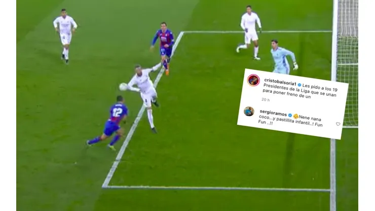 Ramos metió el brazo, pero el árbitro no cobró penal