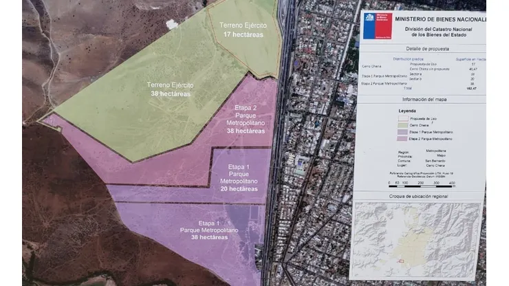 El mapa donde se encuentra localizado el terreno donde se piensa ubicar el Nuevo Complejo Juan Pinto Durán