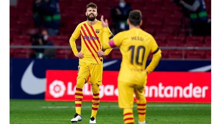 Gerard Piqué y Lionel Messi ante el Atlético Madrid