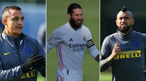 Alexis Sánchez junto a Arturo Vidal salen al encuentro del Inter de Milán ante Real Madrid, este martes en el Estadio Alfredo Di Stéfano por Champions League.