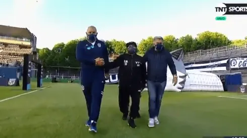 Diego Maradona y su celebración en la cancha