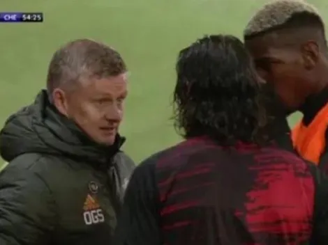 Pogba se luce como intérprete entre Solskjaer y Cavani