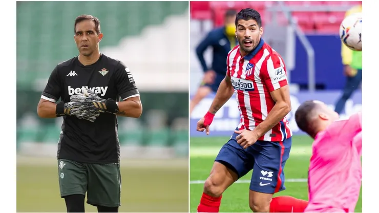 Claudio Bravo se reencuentra con Luis Suárez en el duelo de Betis ante Atlético de Madrid en la Liga de España.