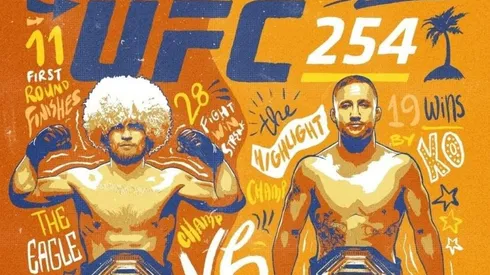 El campeón Khabib Nurmagomedov y el campeón interino Justin Gaethje son parte del estelar del UFC 254 en Emiratos Árabes Unidos.