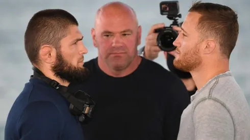 Cara a cara entre Khabib vs Gaethje posterior a la conferencia de prensa previa a UFC 254