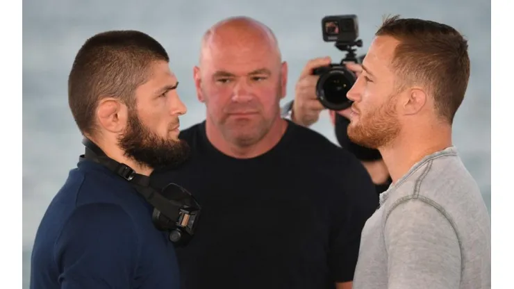 Cara a cara entre Khabib vs Gaethje posterior a la conferencia de prensa previa a UFC 254
