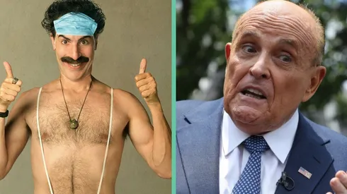 Borat se fue a meter en problemas con el asesor presidencial de Trump, Rudy Giuliani.