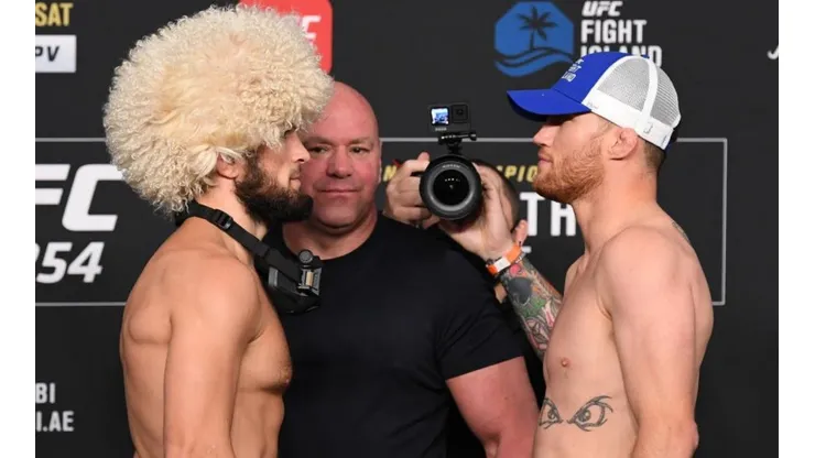 Cara a cara previo entre Khabib y Gaethje