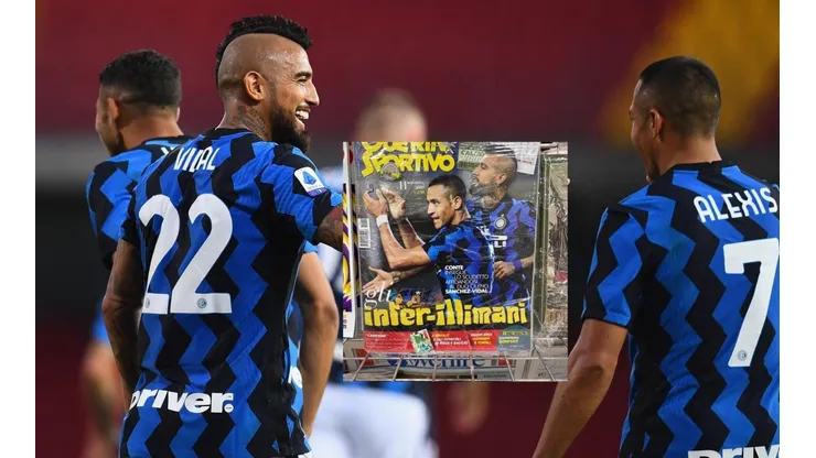 Alexis Sánchez y Arturo Vidal y la portada del Guerin Sportivo