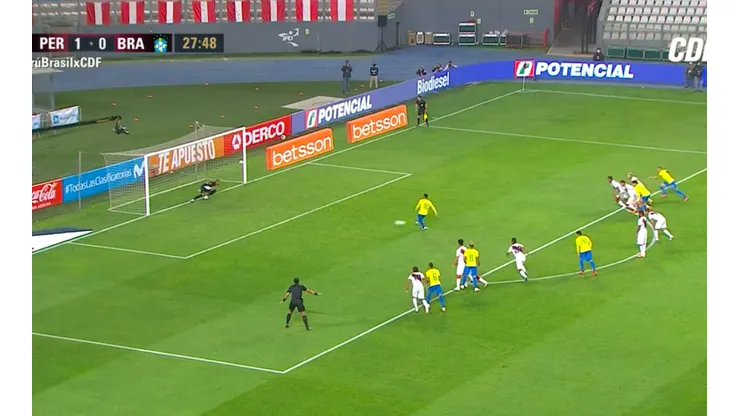 Neymar anotó el empate desde el punto penal