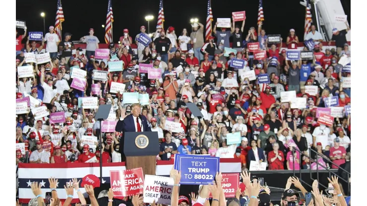 Este fue el primer acto público de Trump tras daer positivo por coronavirus.