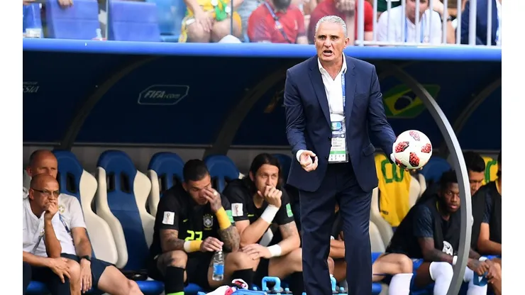 Tite en el banco de la selección brasileña