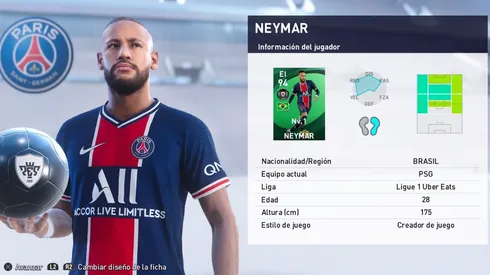 Neymar jugador de la semana en PES 2021