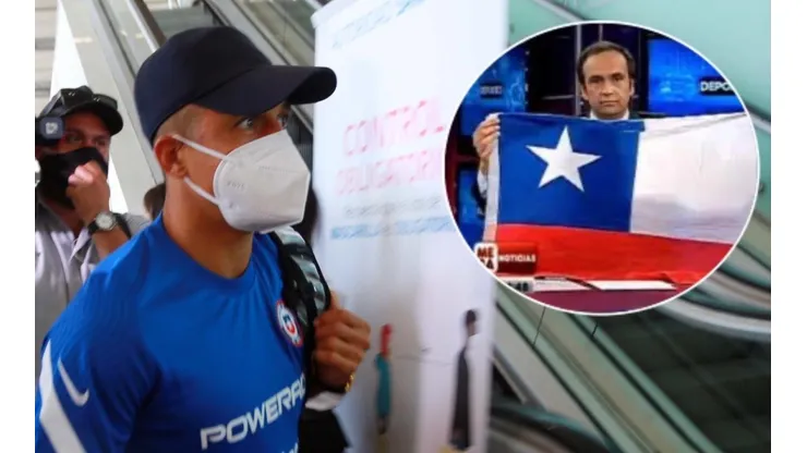 Alexis Sánchez embarcando rumbo a Montevideo