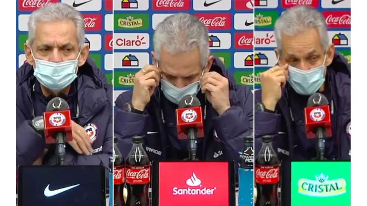 Rueda lo pasó mal con sus mascarilla "pirata" en la conferencia