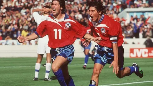 Marcelo Salas e Iván Zamorano celebrando en Francia 1998