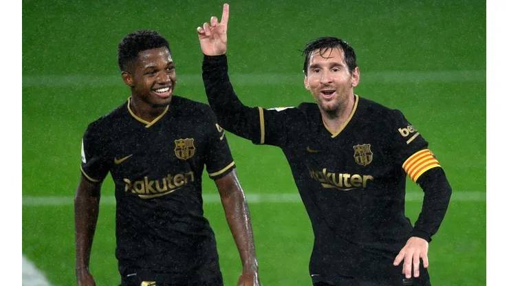 Ansu Fati y Lionel Messi, figuras en Barcelona.