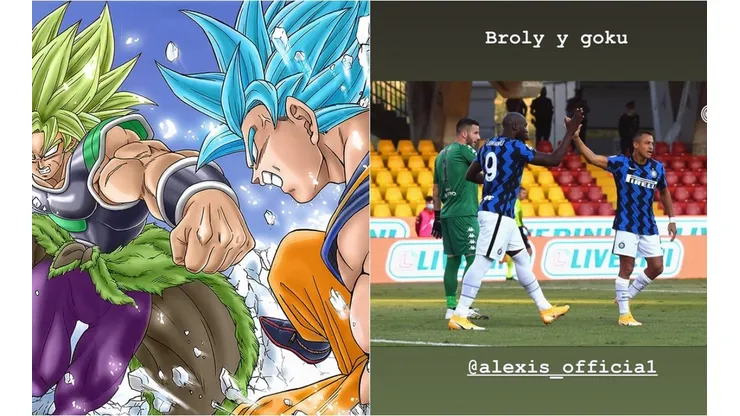 Lukaku llamó a los dos más fuertes de Dragon Ball Z para representarse junto a Alexis Sánchez
