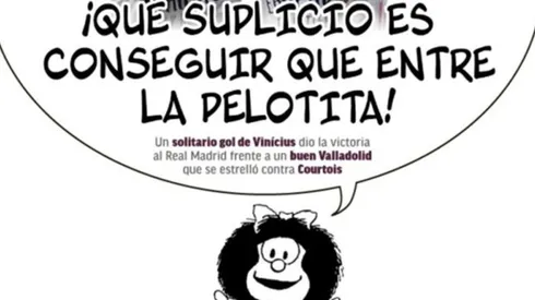 La "hija" más célebre de Quino dio cuenta de la victoria del Madrid en la portada de Marca.