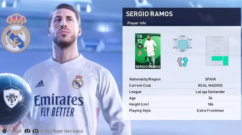 Sergio Ramos en los jugadores de la semana de PES 2021