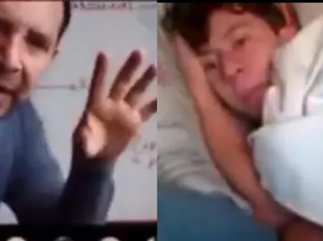 Profesor se vuelve viral al pillar a alumno acostado durante clase online