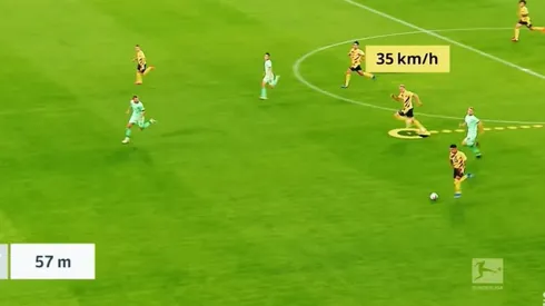 Carrerón de Haaland para el golazo del Borussia Dortmund.