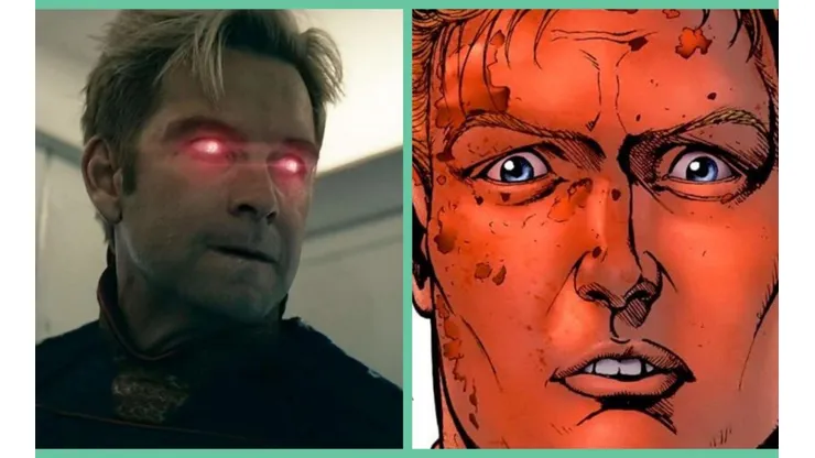 Homelander en sus dos versiones de "The Boys", en la serie y en el cómic.