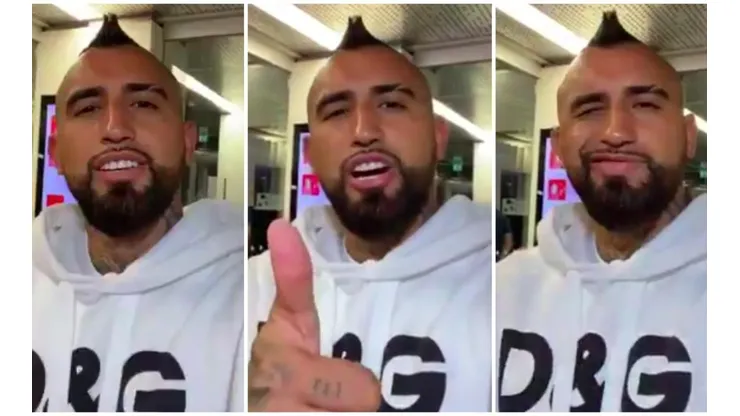 Arturo Vidal saludó al Inter en lindo italiano y alzando su dedo pulgar.