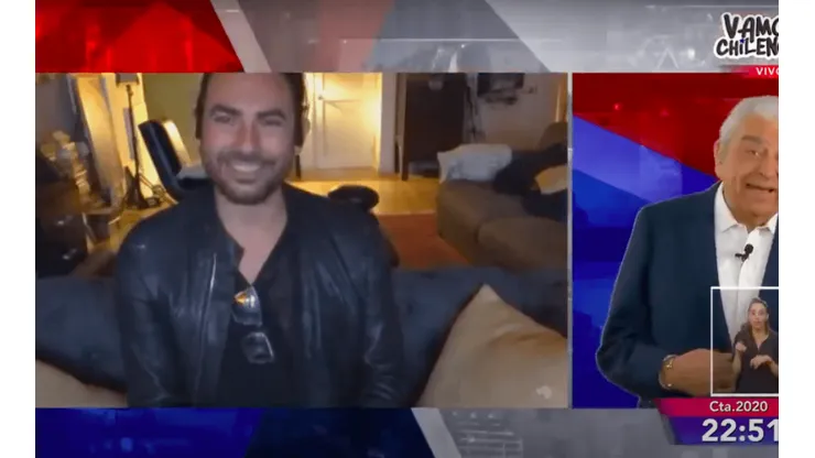 Beto Cuevas conversando con Don Francisco en Vamos Chilenos.