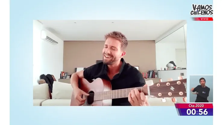 Pablo Alborán en su paso por Vamos Chilenos.
