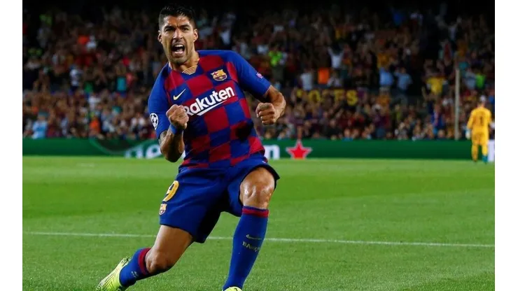 Suárez festeja ante el Inter de Milán en la última Champions League