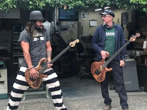Jason Momoa y líder de Primus se graban tocando el bajo