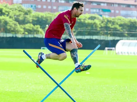 Messi lo da todo y entrena en el día libre del Barcelona
