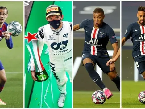 Neymar, Griezmann y Mbappé felicitan a Gasly por su triunfo en F1